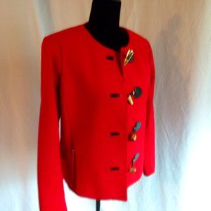 NWOT Michael Kors Wool red toggle blazer 12 (J15)